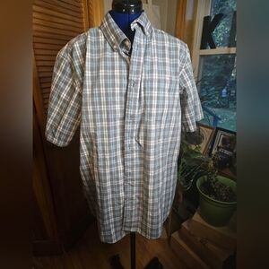 George Men's Gray and White Checkered Shirt